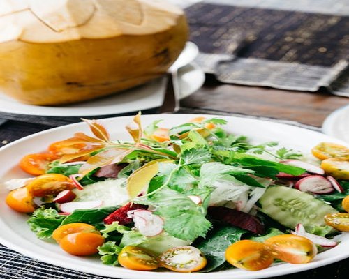 Fresh colorful vegetable salad representing a healthy diet